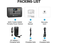 Buy BLUETTI EB70 Portable Power Station (1,000W 716Wh) Grey - Mud Tracks