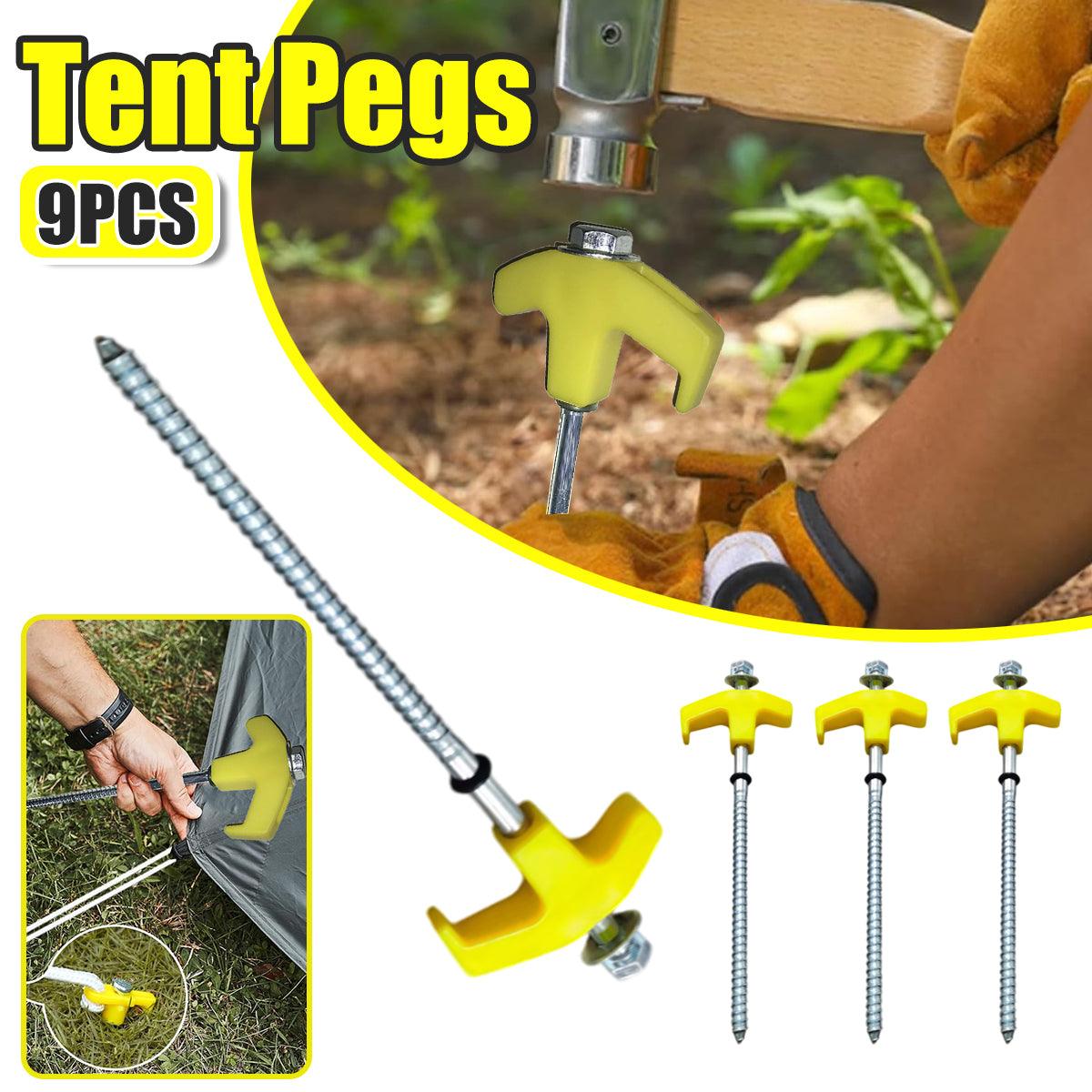 Buy 9PCS High Strength Carbon Steel Tent Stakes Outdoor Camping Pegs M8x200 Durable - Mud Tracks