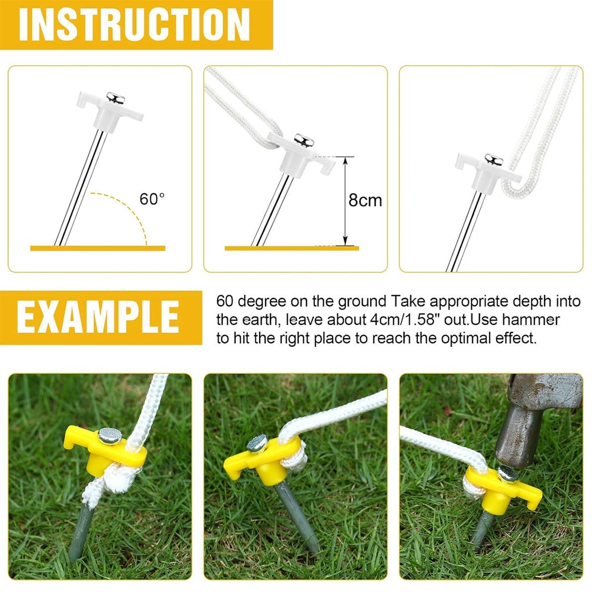 Buy 9PCS High Strength Carbon Steel Tent Stakes Outdoor Camping Pegs M8x200 Durable - Mud Tracks