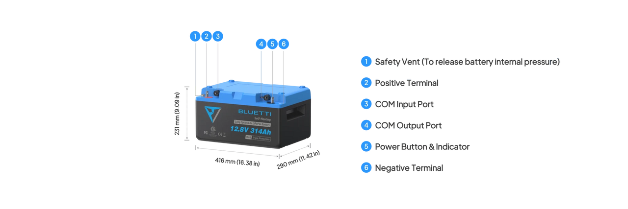 Buy B1232 LiFePO₄ Battery | 12.8 V, 314 Ah - Mud Tracks