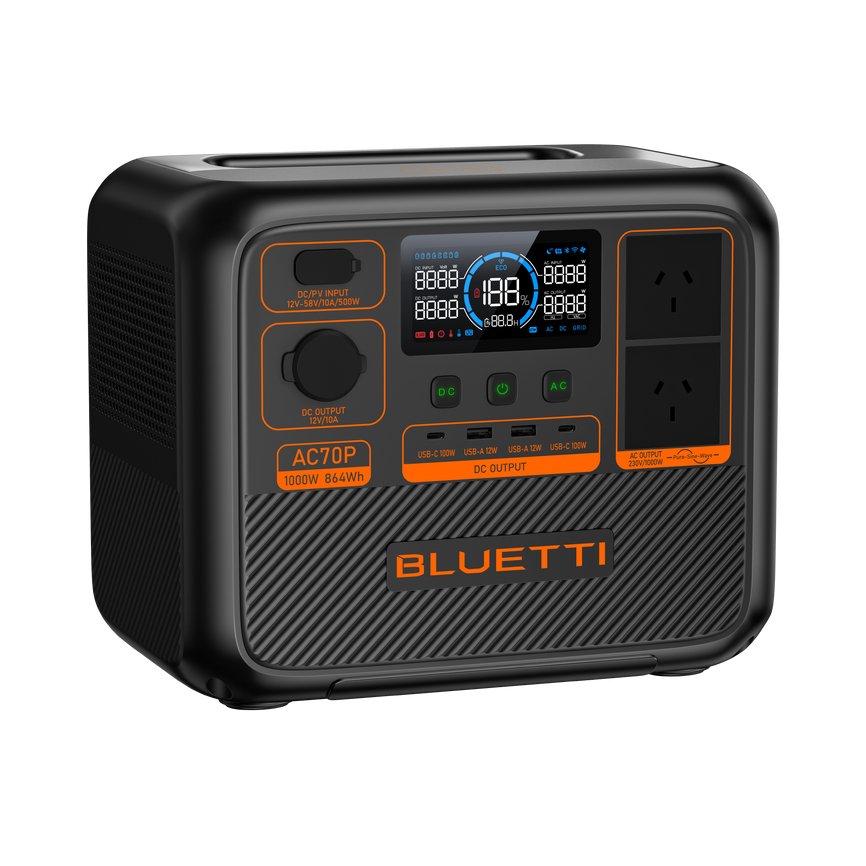 Buy BLUETTI AC70P Portable Power Station (1000W 864Wh) - Mud Tracks