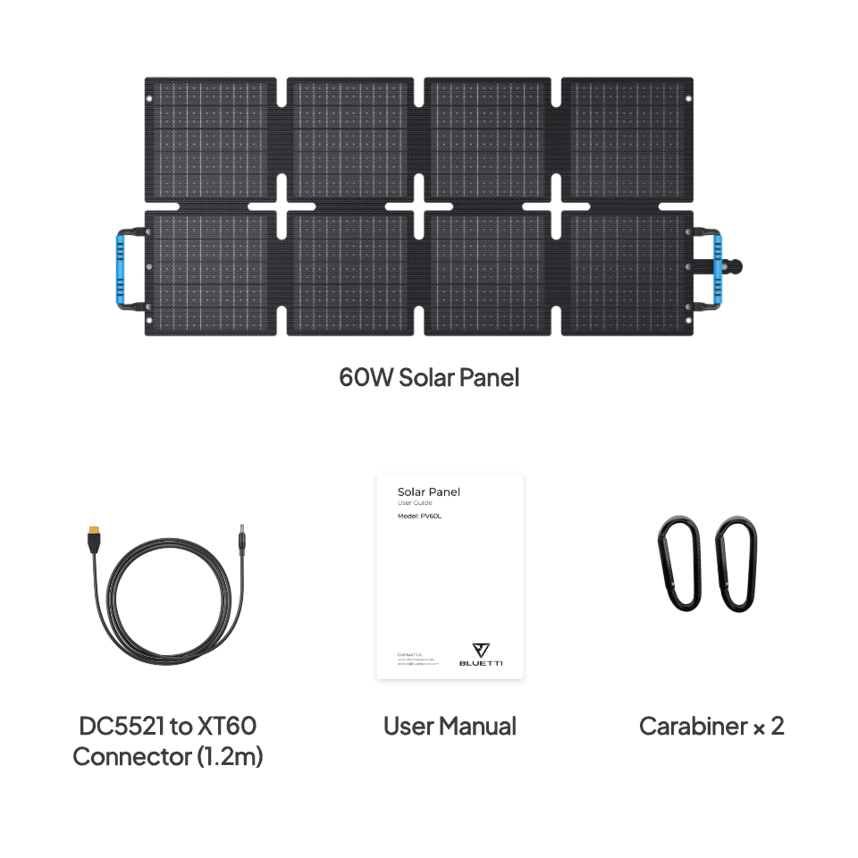 Buy BLUETTI SORA60 60W Mini Solar Panel - 8 Folds - Mud Tracks