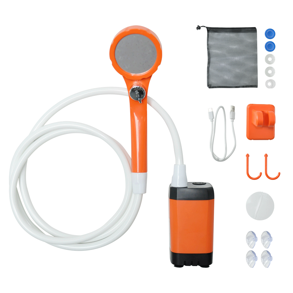 Buy Portable Camping Shower IPX7 Waterproof Outdoor Shower Water Pump with Rechargeable Battery and Intelligent Digital Display for Camping Hiking Traveling - Mud Tracks