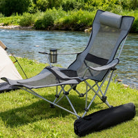 Buy Weisshorn Camping Chair Adjustable Reclining Portable Outdoor Folding Chair Grey - Mud Tracks