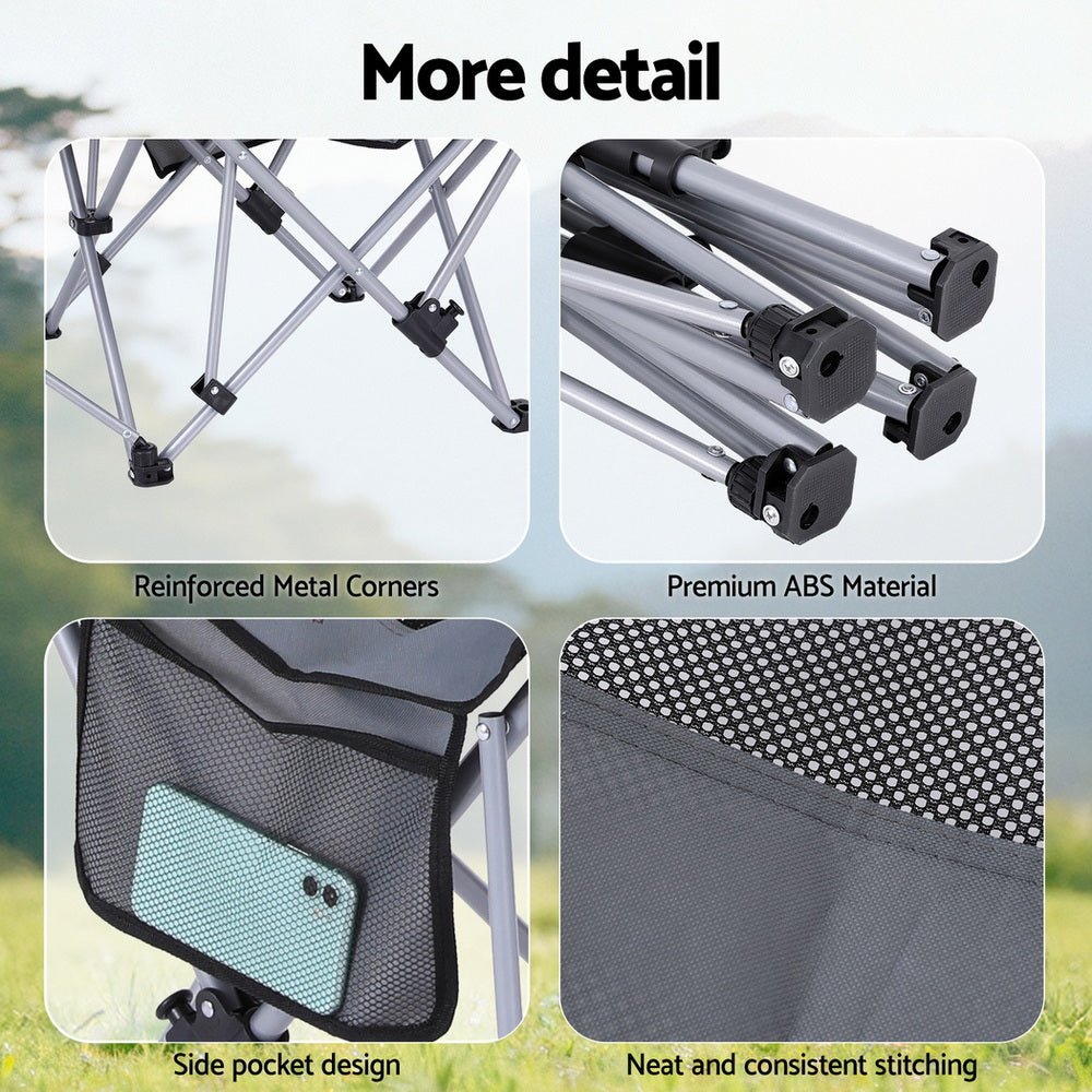 Buy Weisshorn Camping Chair Adjustable Reclining Portable Outdoor Folding Chair Grey - Mud Tracks