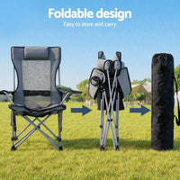 Buy Weisshorn Camping Chair Adjustable Reclining Portable Outdoor Folding Chair Grey - Mud Tracks