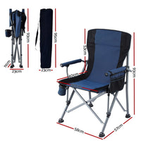 Buy Weisshorn Camping Chair Folding Outdoor Portable Seat Lightweight Beach Picnic Fishing Capacity 120KG Navy Blue - Mud Tracks