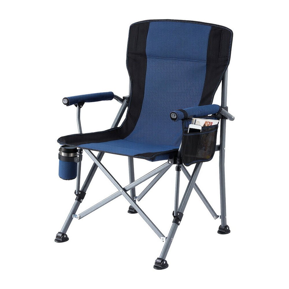 Buy Weisshorn Camping Chair Folding Outdoor Portable Seat Lightweight Beach Picnic Fishing Capacity 120KG Navy Blue - Mud Tracks