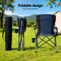 Buy Weisshorn Camping Chair Folding Outdoor Portable Seat Lightweight Beach Picnic Fishing Capacity 120KG Navy Blue - Mud Tracks