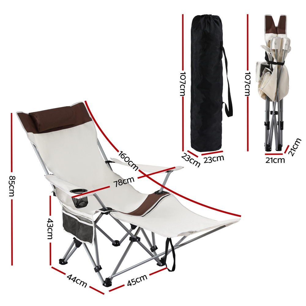 Buy Weisshorn Camping Chair Reclining Adjustable Portable Outdoor Folding Lightweight - Mud Tracks