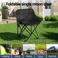 Buy Weisshorn Folding Camping Moon Chair Portable Seat Weight Capacity 120KG Black - Mud Tracks