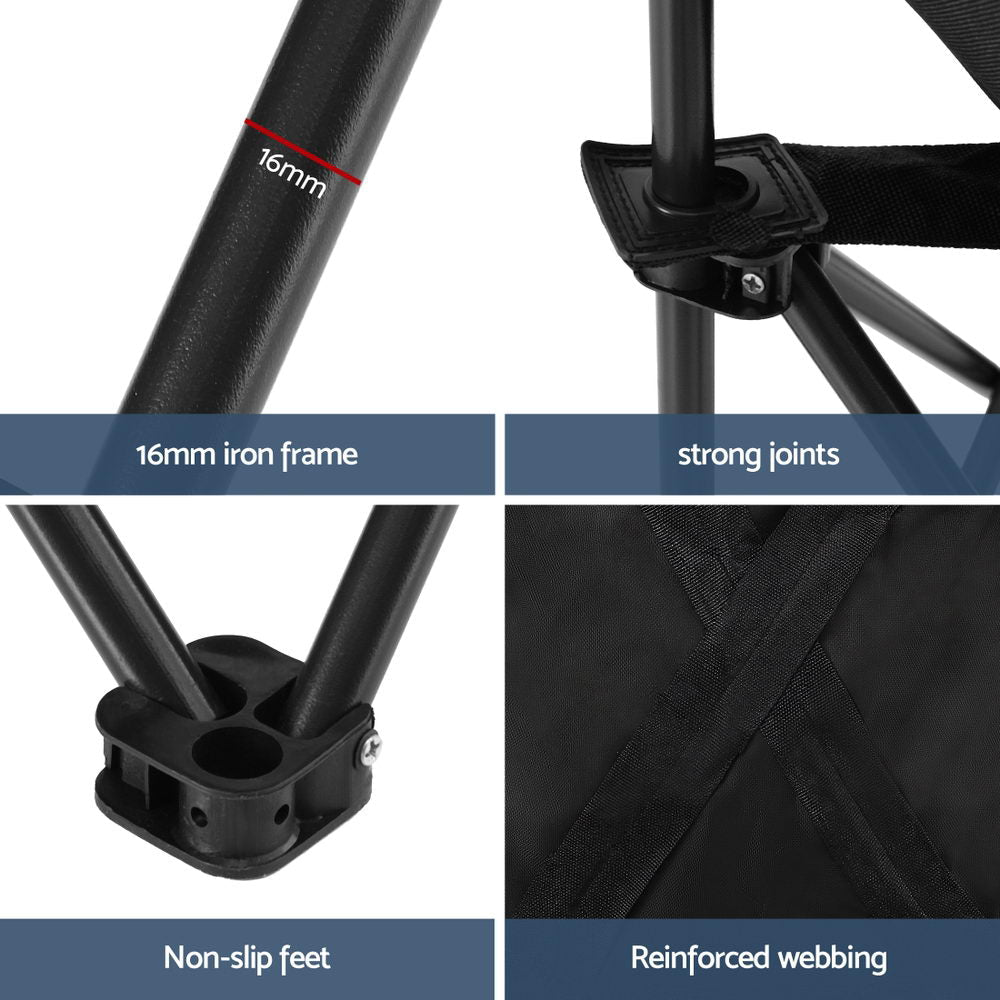 Buy Weisshorn Folding Camping Moon Chair Portable Seat Weight Capacity 120KG Black - Mud Tracks