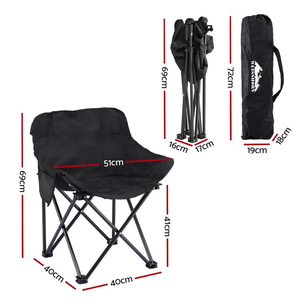 Buy Weisshorn Folding Camping Moon Chair Portable Seat Weight Capacity 120KG Black - Mud Tracks