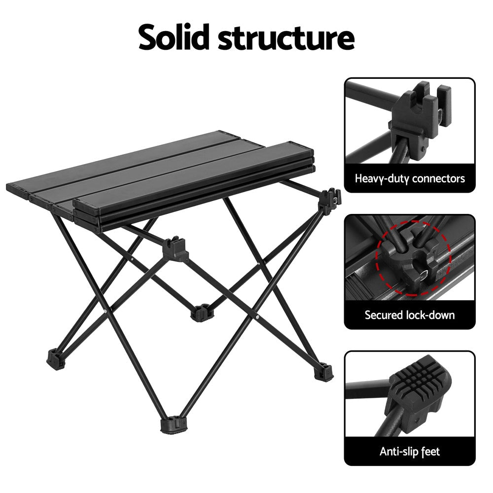 Buy Weisshorn Folding Camping Table 40CM Roll Up Outdoor Picnic BBQ Aluminium Desk - Mud Tracks