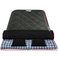 Buy Weisshorn Sleeping Bag Double Pillow Thermal Camping Hiking Tent Grey - 10&deg;C - Mud Tracks
