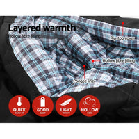 Buy Weisshorn Sleeping Bag Double Pillow Thermal Camping Hiking Tent Grey - 10&deg;C - Mud Tracks