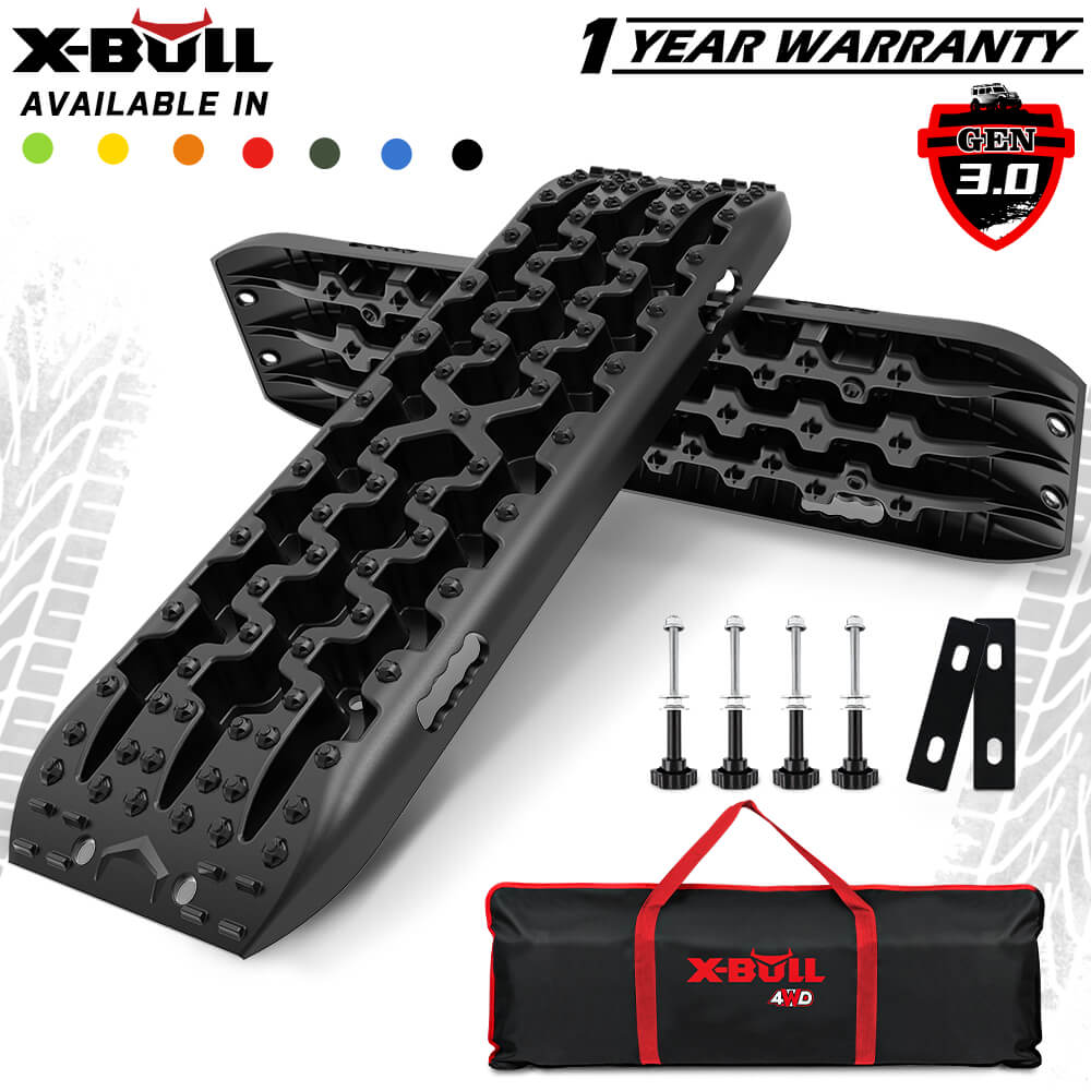 Buy X - BULL 2PCS Recovery Tracks Boards Snow Tracks Mud tracks 4WD With 4PC mounting bolts Black - Mud Tracks