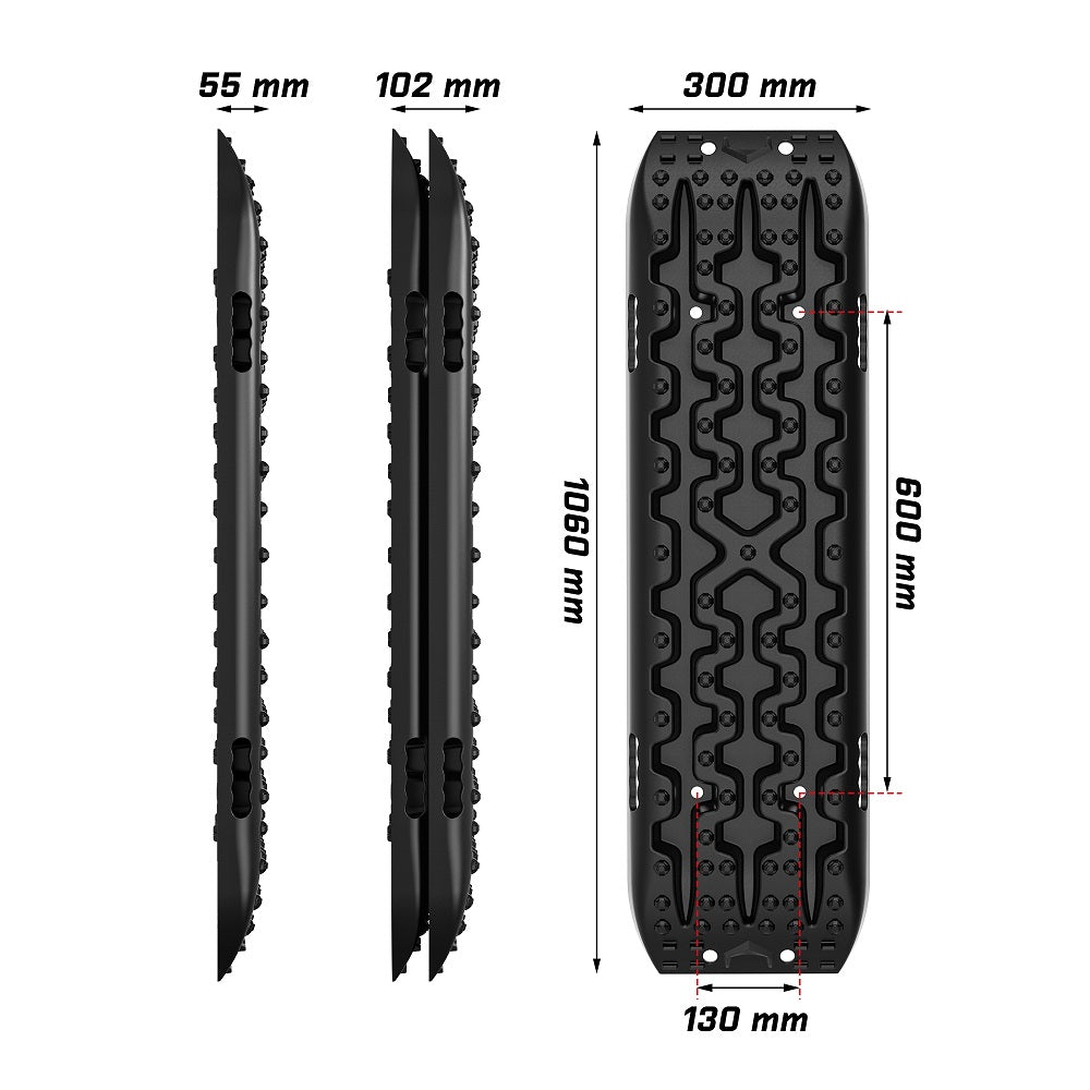 Buy X - BULL 2PCS Recovery Tracks Boards Snow Tracks Mud tracks 4WD With 4PC mounting bolts Black - Mud Tracks
