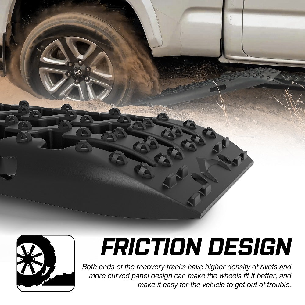 Buy X - BULL 2PCS Recovery Tracks Boards Snow Tracks Mud tracks 4WD With 4PC mounting bolts Black - Mud Tracks