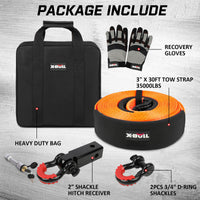 Thumbnail for Buy X - BULL 4WD Recovery Kit Snatch Strap Hitch Receiver Bow Shackles Lock Off Road - Mud Tracks