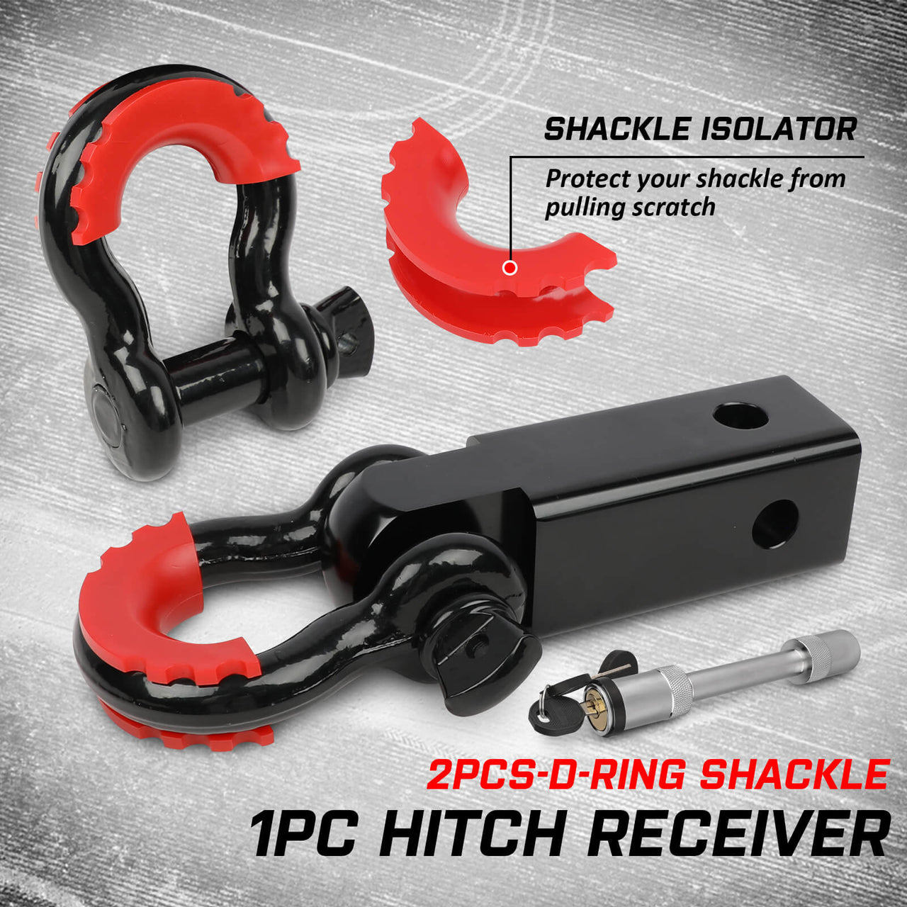Buy X - BULL 4WD Recovery Kit Snatch Strap Hitch Receiver Bow Shackles Lock Off Road - Mud Tracks