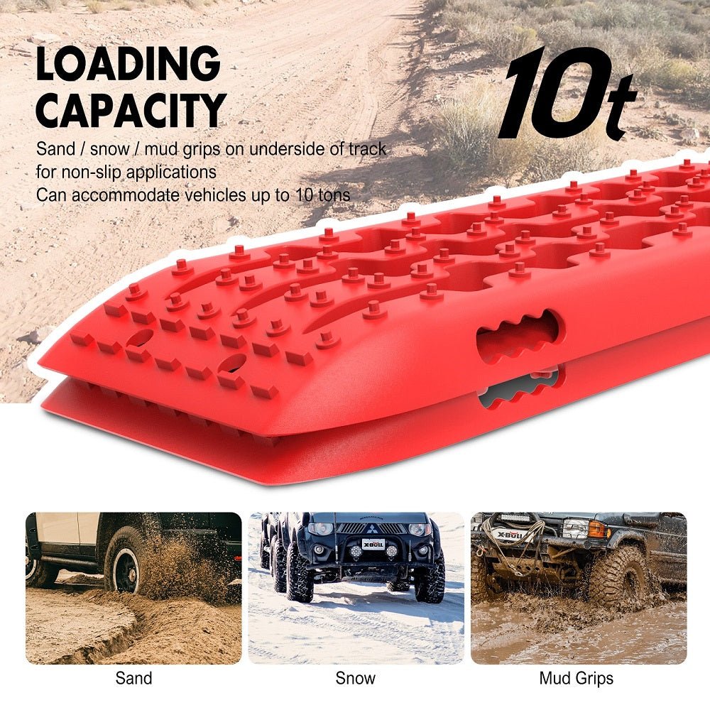 Buy X - BULL KIT1 Recovery track Board Traction Sand trucks strap mounting 4x4 Sand Snow Car RED - Mud Tracks
