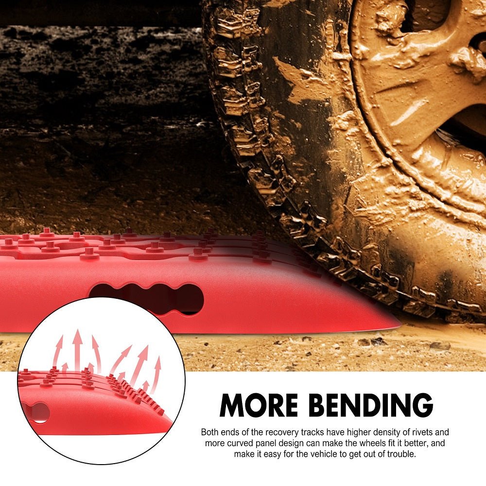 Buy X - BULL KIT1 Recovery track Board Traction Sand trucks strap mounting 4x4 Sand Snow Car RED - Mud Tracks