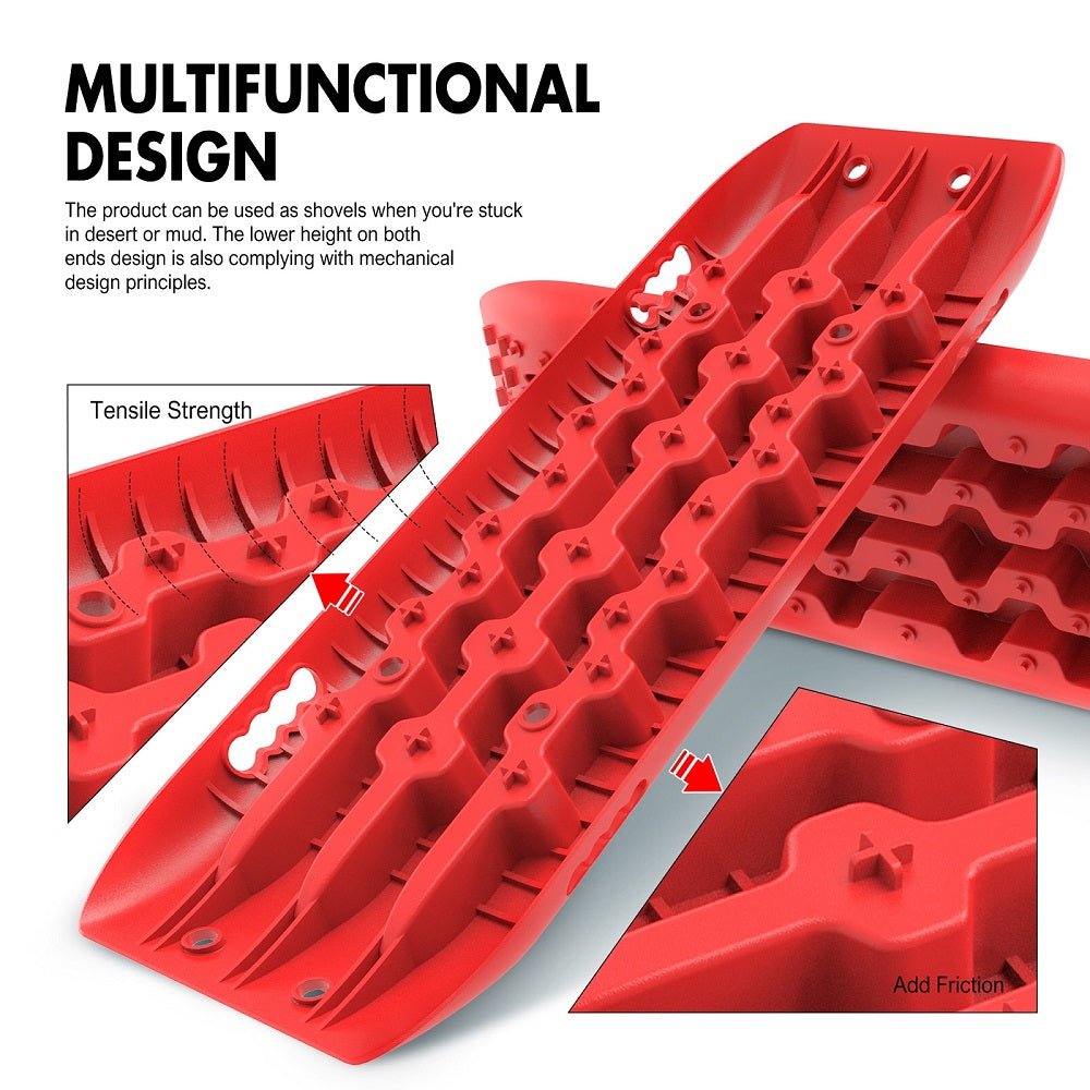 Buy X - BULL KIT1 Recovery track Board Traction Sand trucks strap mounting 4x4 Sand Snow Car RED - Mud Tracks