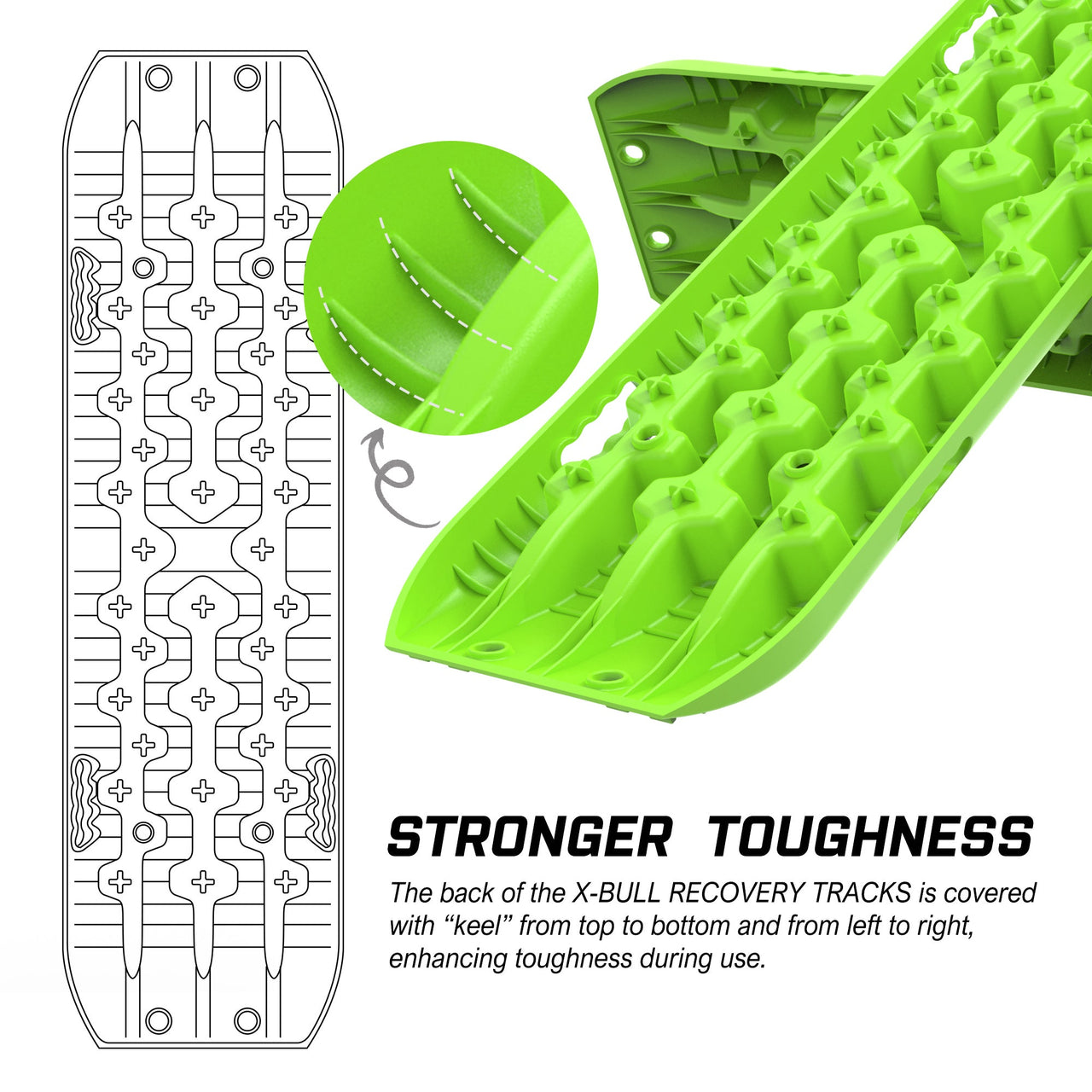 Buy X - BULL Recovery tracks kit Boards Sand Mud Trucks 6pcs strap mounting 4x4 Sand Snow Car green GEN3.0 - Mud Tracks