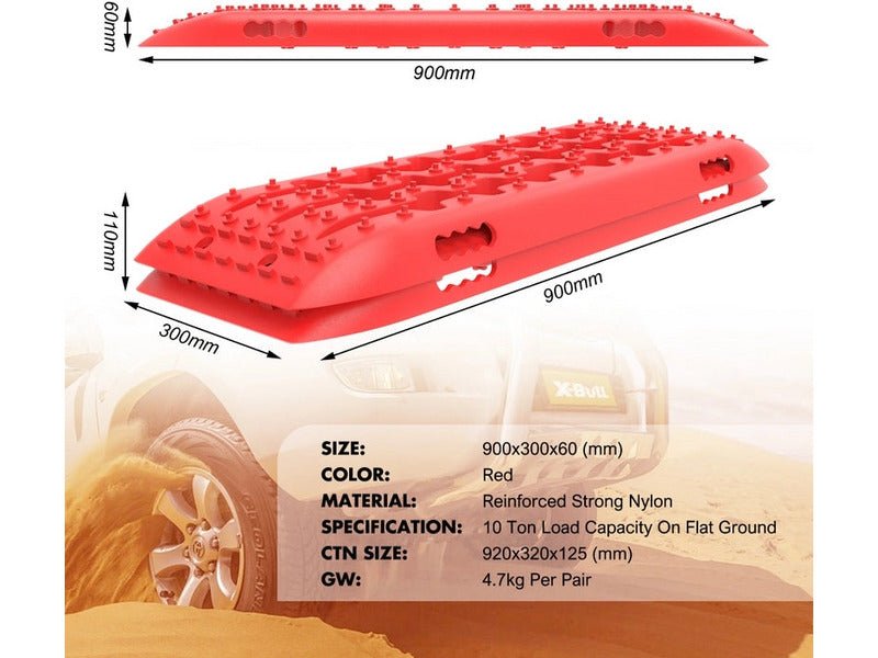 Buy X-BULL 4x4 Recovery Tracks Gen 2.0 - Red (1 Pair) - Mud Tracks