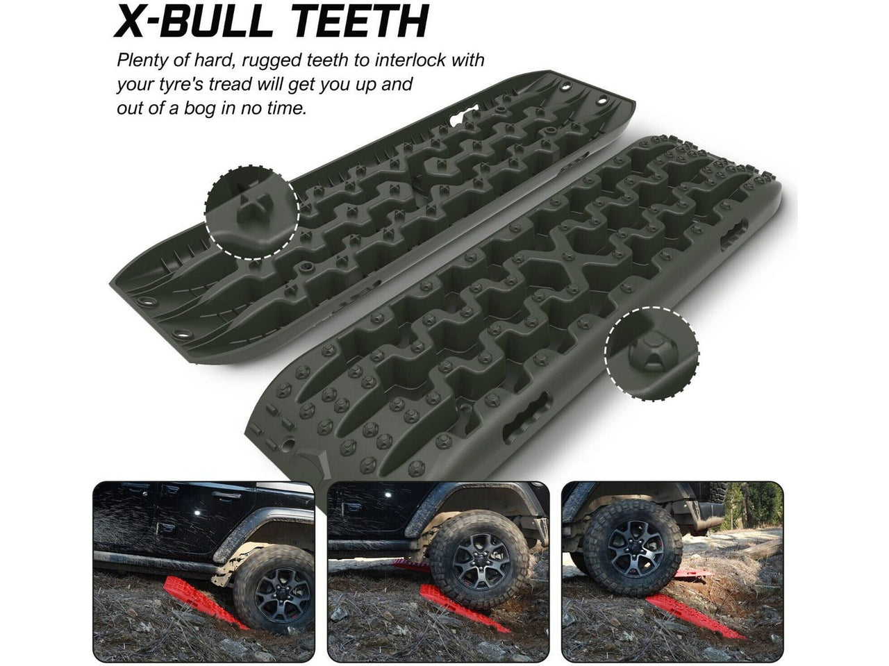 Buy X-BULL 4x4 Recovery Tracks Gen 3.0 - Olive - Kit - Mud Tracks