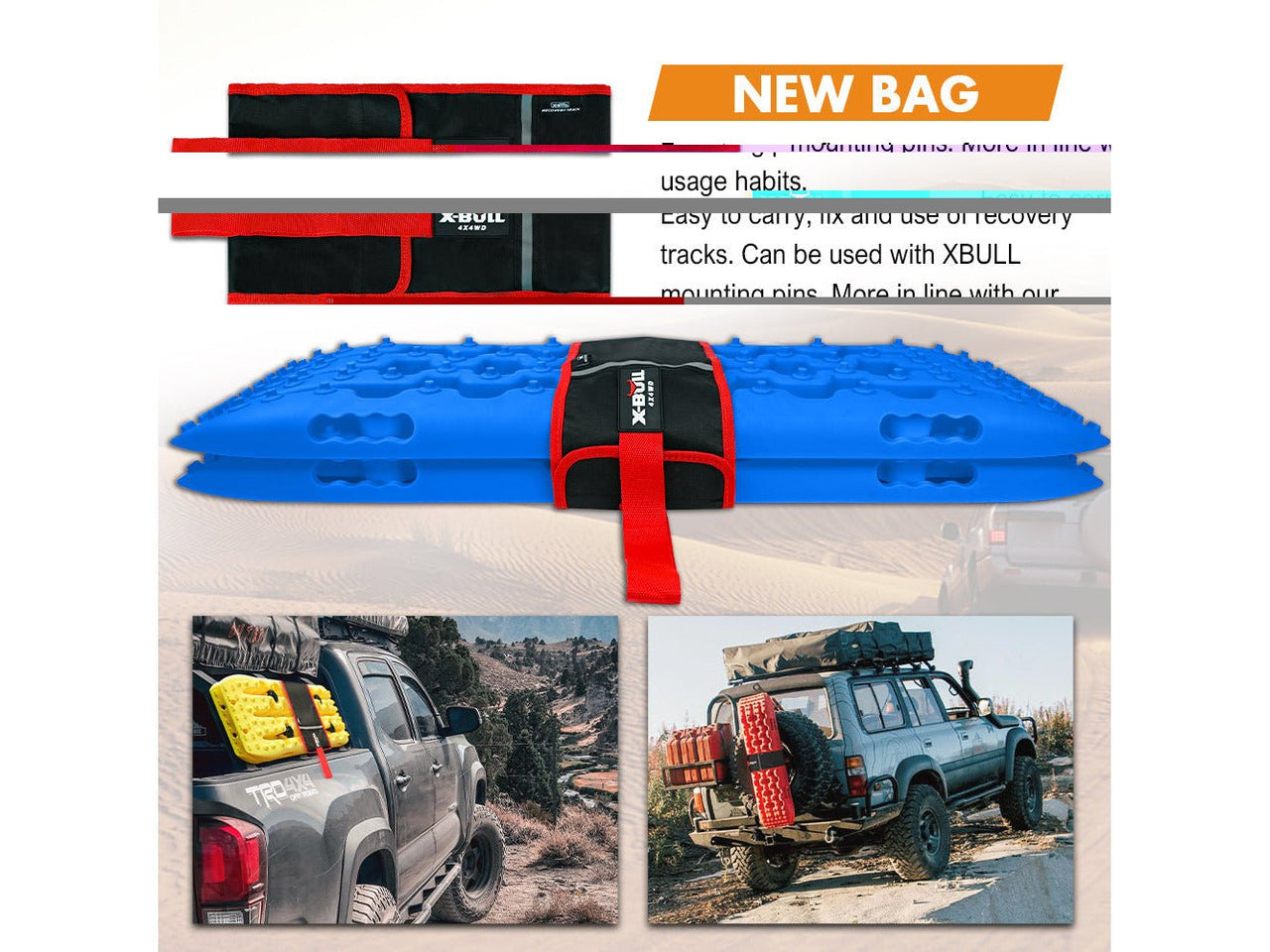 Buy X-BULL 4X4 Recovery Tracks Kit With Tote Carry Bag -Blue - Gen3.0 (1 Pair) - Mud Tracks
